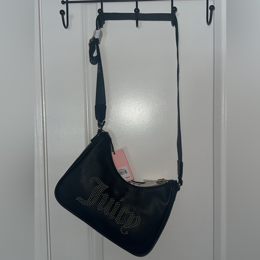Juicy Couture Black Crossbody Bag with Gold Accents